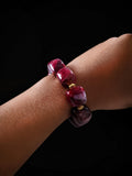 Bracelet au cube rouge bordeaux acrylique