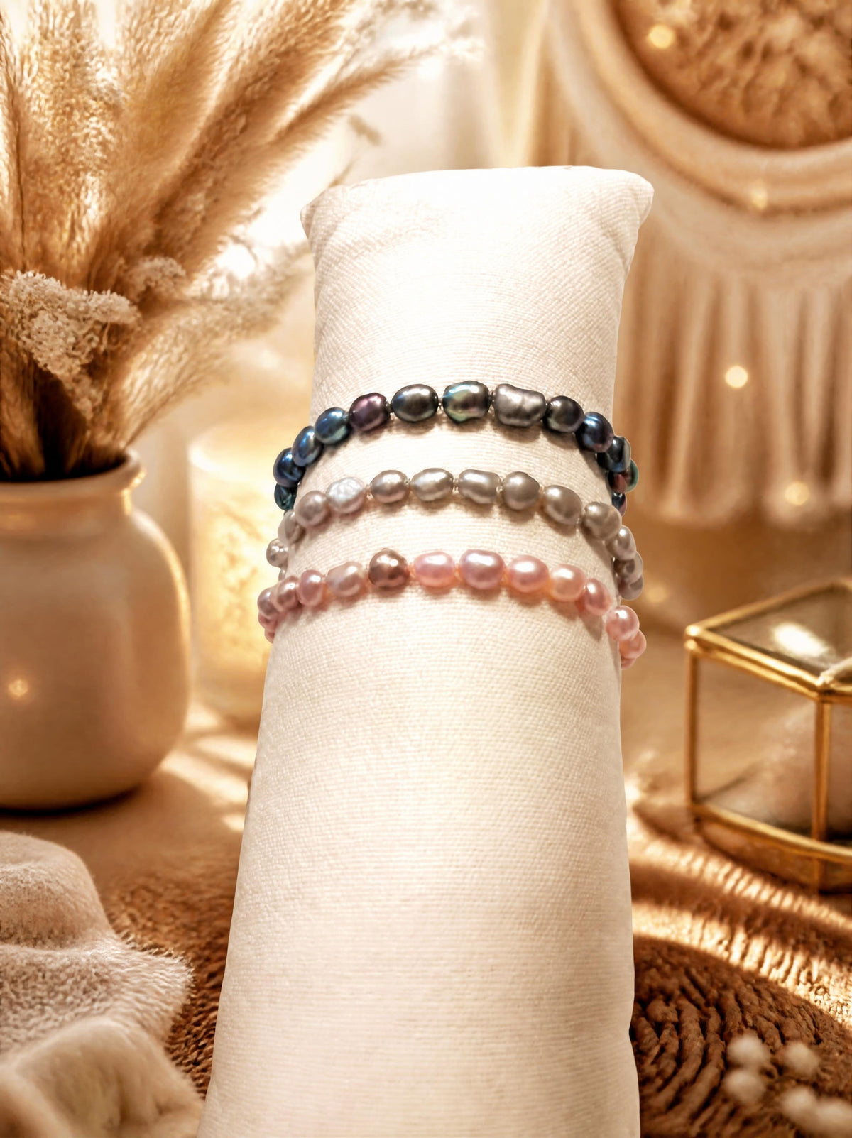 Bracelet en perles d'eau douce nacrées