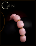 Bracelet élastiqué cubes acryliques rose poudré